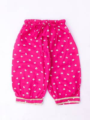 Pink printed cotton top with pant set for girls 5
