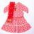 Peach printed cotton kurti sharara with dupatta set for girls