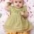 Green embroidered cotton kurti dhoti set for girls