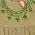 Green embroidered cotton kurti dhoti set for girls