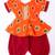 Orange foli printed cotton top with salwar set for girls