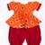 Orange foli printed cotton top with salwar set for girls
