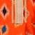 Orange foli printed cotton top with salwar set for girls