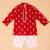Red embroidered cotton threads kurta pyjama set for boys