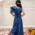 Blue solid gold silk top with palazzo set for girls