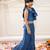 Blue solid gold silk top with palazzo set for girls