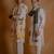 White mirror work kurta with handpaint stole