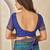 Blue bandhani work chiffon saree with border detailing and unstitched blouse