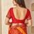 Red bandhani work chiffon saree with border detailing and unstitched blouse