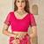 Magenta bandhani work chiffon saree with border detailing and unstitched blouse