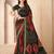Black bandhani work chiffon traditional saree with border detailing, unstitched blouse, exclusive indian ethnic wear