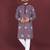 Unique cross pattern white thread embroidery with silver sequence work kurta pajama set