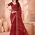Maroon bandhani printed chiffon saree with unstitched blouse