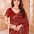 Maroon bandhani printed chiffon saree with unstitched blouse