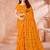 Mustard yellow bandhani printed chiffon saree with unstitched blouse
