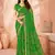Green bandhani printed chiffon saree with unstitched blouse