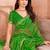 Green bandhani printed chiffon saree with unstitched blouse