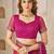 Purple & magenta bandhani work chiffon saree with border detailing and unstitched blouse