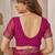 Purple & magenta bandhani work chiffon saree with border detailing and unstitched blouse