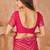 Magenta bandhani printed chiffon saree with unstitched blouse