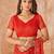 Red bandhani printed chiffon saree with unstitched blouse
