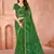 Green bandhani printed chiffon saree with unstitched blouse