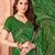 Green bandhani printed chiffon saree with unstitched blouse