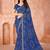 Royal blue bandhani printed chiffon saree with unstitched blouse