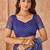 Royal blue bandhani printed chiffon saree with unstitched blouse