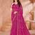 Rani pink bandhani printed chiffon saree with unstitched blouse