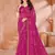 Rani pink bandhani printed chiffon saree with unstitched blouse