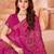 Rani pink bandhani printed chiffon saree with unstitched blouse