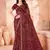 Dark maroon bandhani printed chiffon saree with unstitched blouse