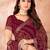 Dark maroon bandhani printed chiffon saree with unstitched blouse