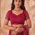 Dark maroon bandhani printed chiffon saree with unstitched blouse