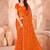 Orange bandhani printed chiffon saree with unstitched blouse