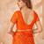 Orange bandhani printed chiffon saree with unstitched blouse