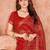 Red bandhani printed chiffon saree with unstitched blouse