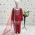 Natural Pure Heavy Creap Embroidery Work Red Readymade Salwar Suit
