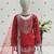 Natural Pure Heavy Creap Embroidery Work Red Readymade Salwar Suit