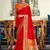 Dark red soft silk party wear designer saree