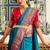 Aqua blue soft silk party wear designer saree