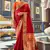 Maroon soft silk party wear designer saree