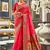 Dark pink soft silk party wear designer saree