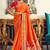 Orange soft silk party wear designer saree