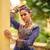Women Gorgeous Bandhani Printed Faux Georgette Fabric Flared Gown