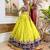 lemon Embroidered Rayon Full Stitched with Flared Lehenga Choli