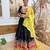 navy blue Embroidered Rayon Full Stitched with Flared Lehenga Choli