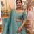 sky blue Embroidered Shimmer Full Stitched with Flared Lehenga Choli