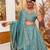 sky blue Embroidered Shimmer Full Stitched with Flared Lehenga Choli